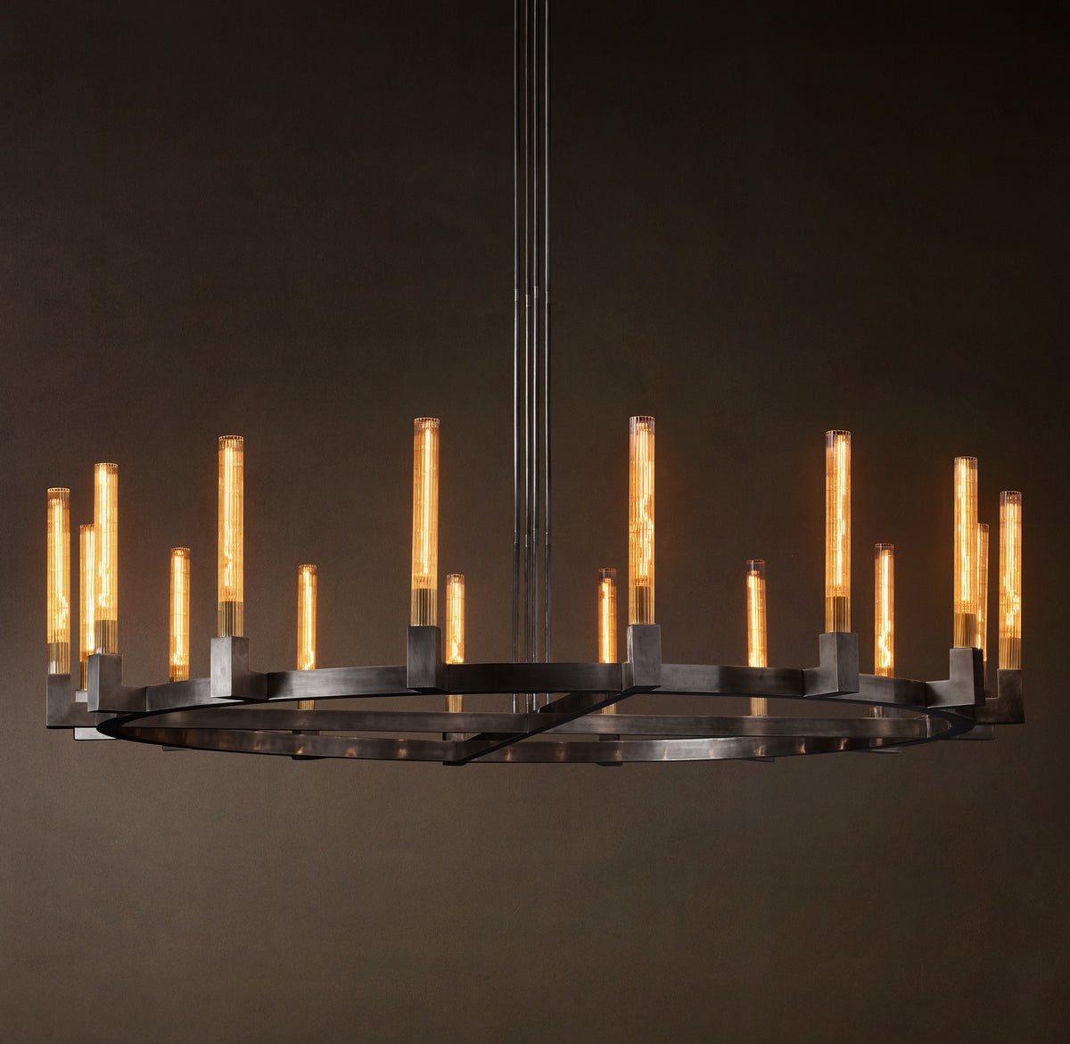 Heritage Cannele Round Chandelier – 72" Bronze
