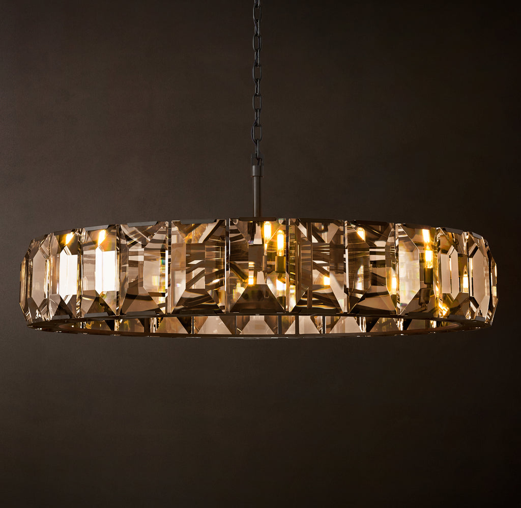 Signature Harlow Crystal Round Chandelier – 60" Iron