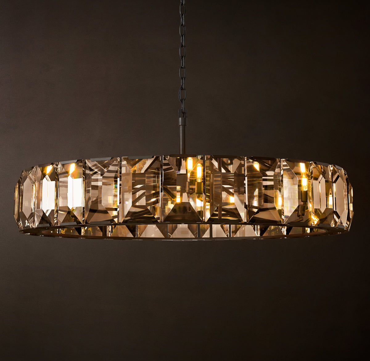 Signature Harlow Crystal Round Chandelier – 60" Iron