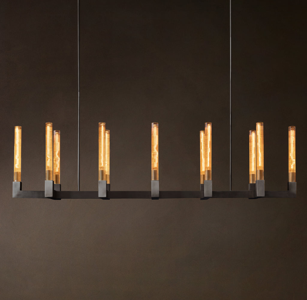 Heritage Cannele Linear Chandelier, alternate view