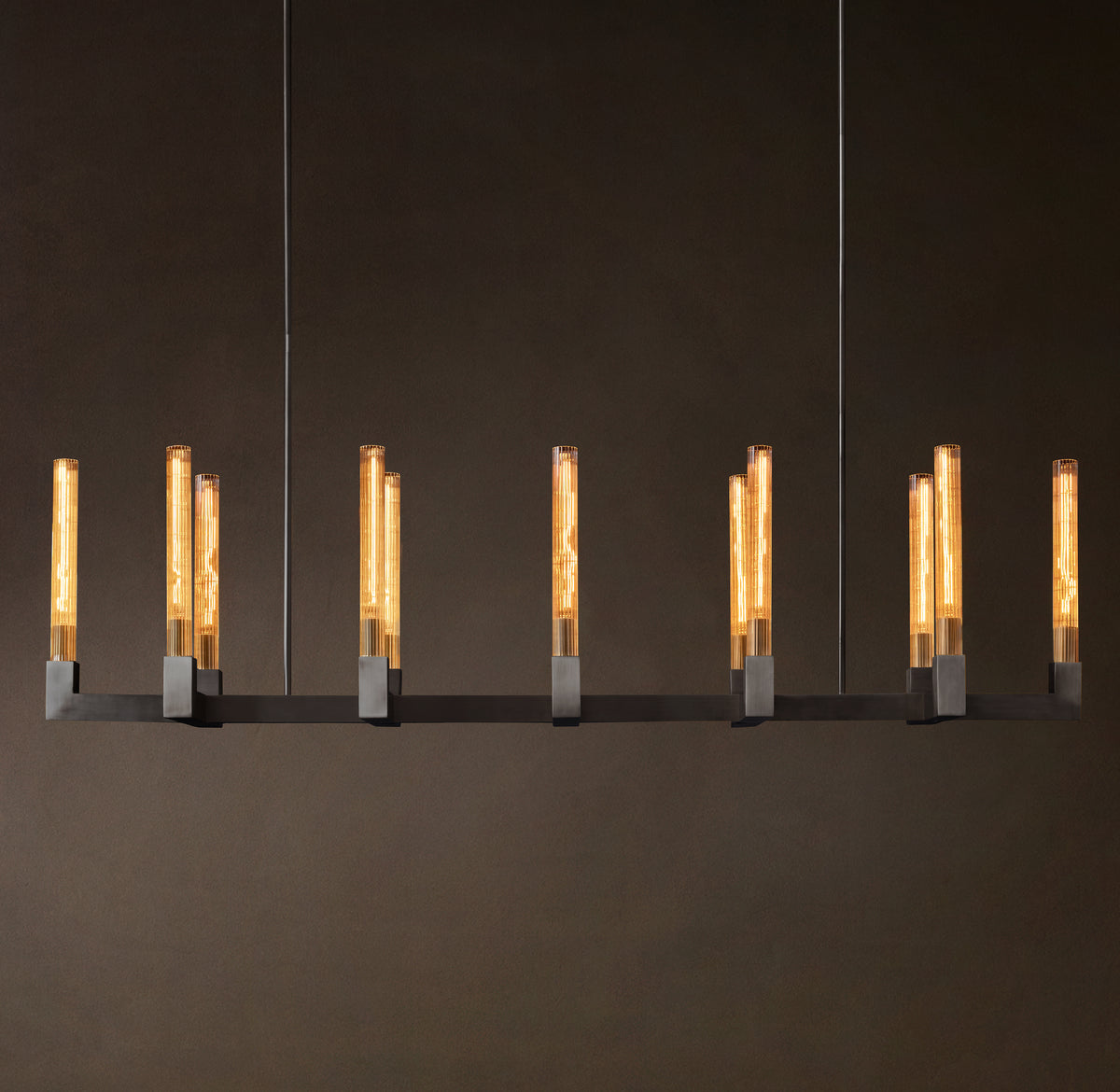 Heritage Cannele Linear Chandelier, alternate view
