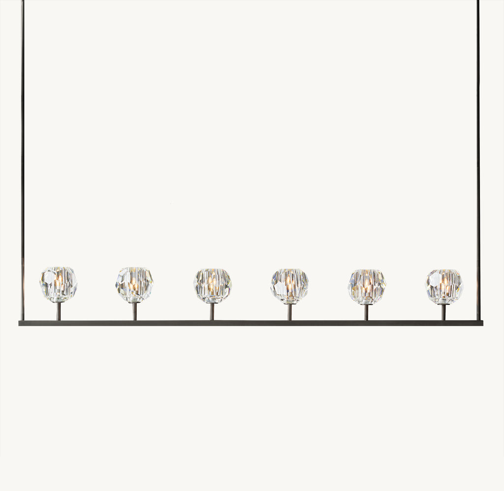 Heritage Boule De Cristal Clear Glass Linear Chandelier, alternate view