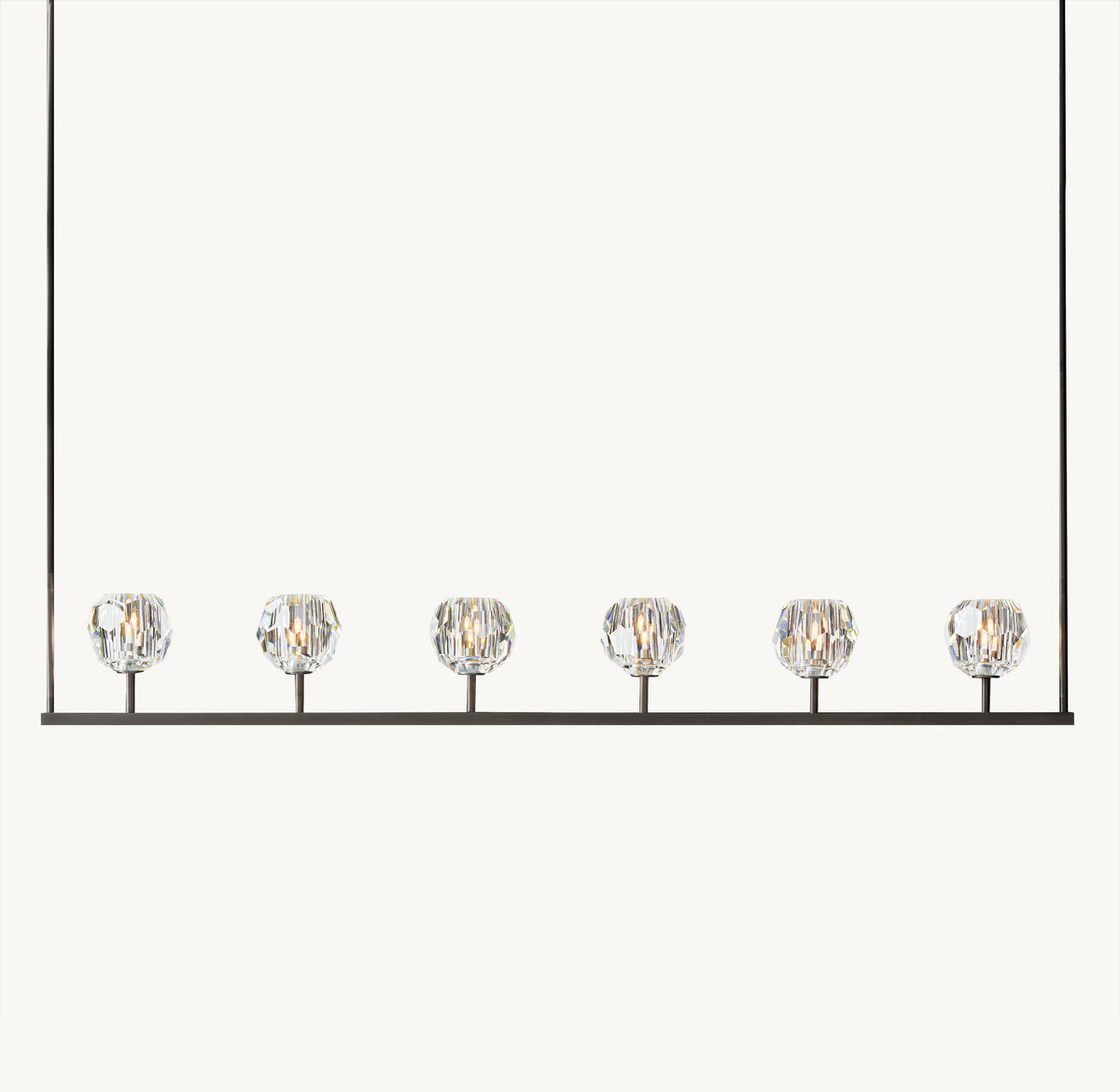 Heritage Boule De Cristal Clear Glass Linear Chandelier, alternate view