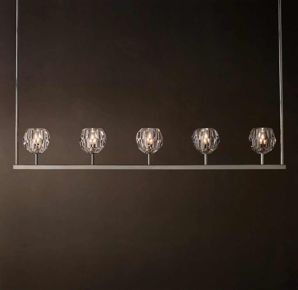 Heritage Boule De Cristal Clear Glass Linear Chandelier, alternate view