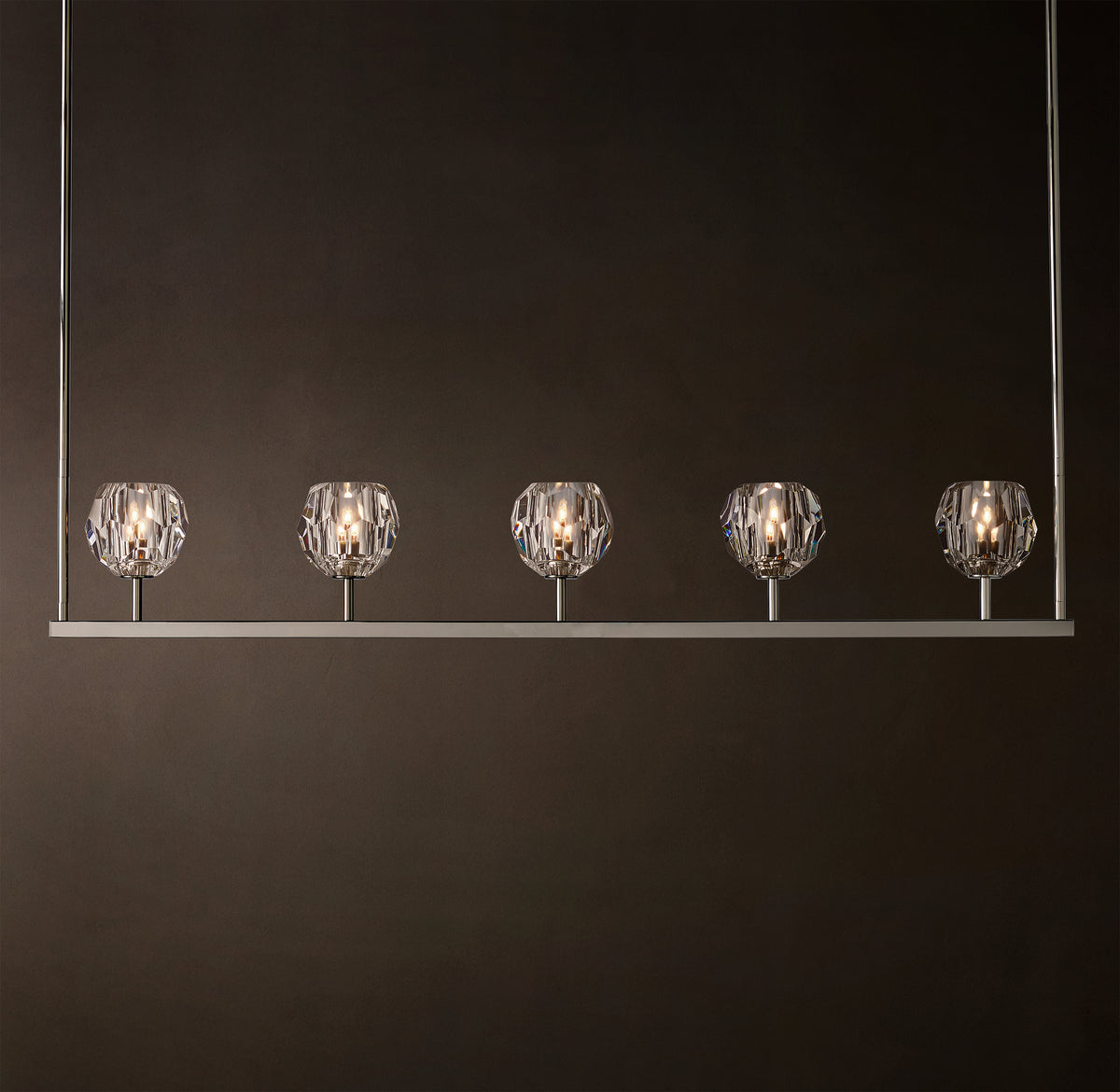 Heritage Boule De Cristal Clear Glass Linear Chandelier, alternate view
