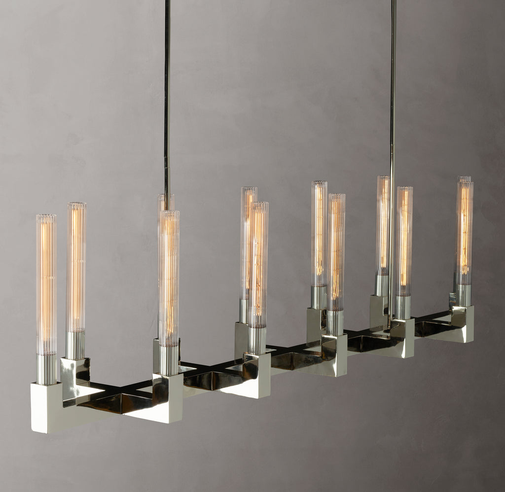 Heritage Cannele Linear Chandelier, alternate view