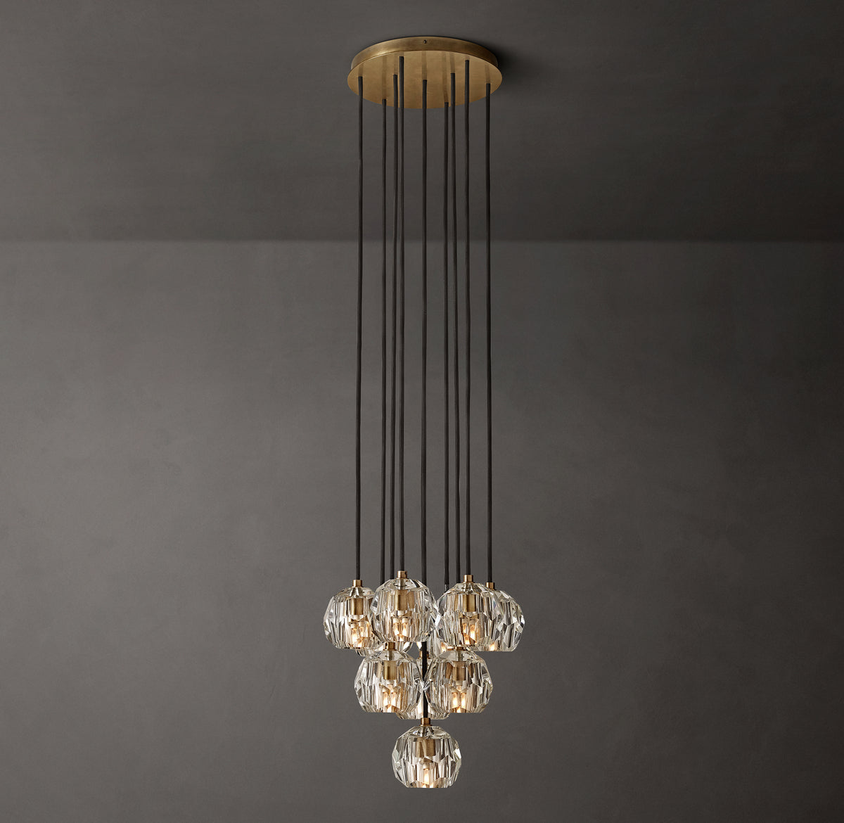 Heritage Boule De Cristal Clear Glass Round Cluster Chandelier