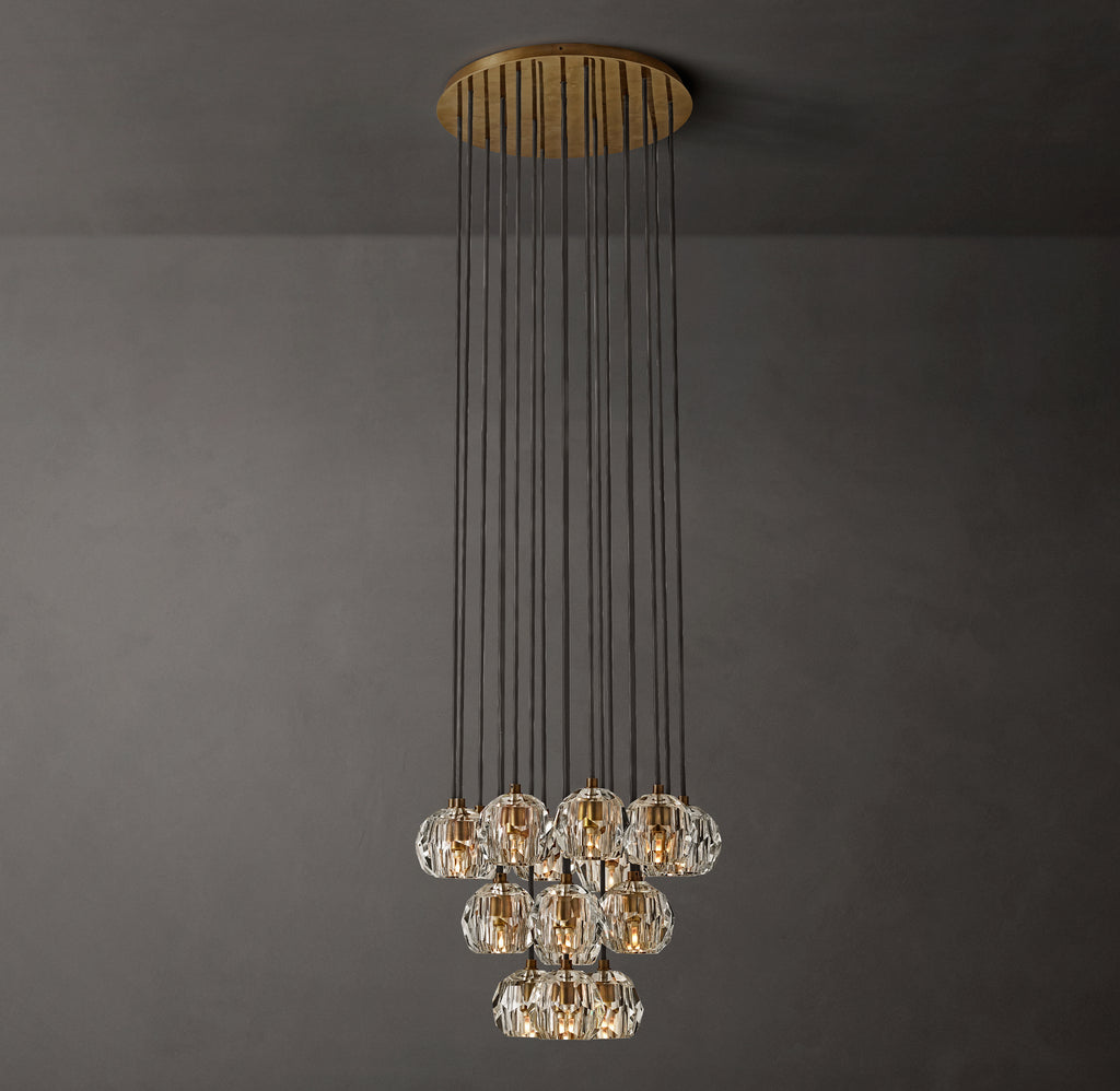 Heritage Boule De Cristal Clear Glass Round Cluster Chandelier