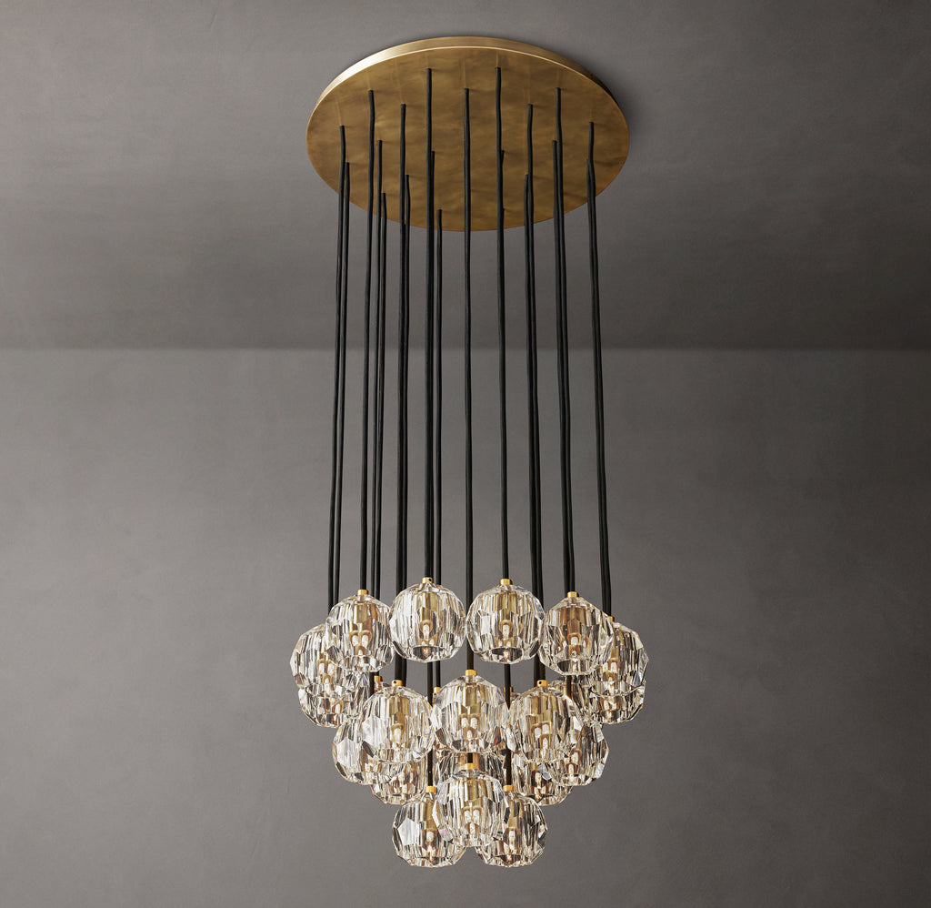 Heritage Boule De Cristal Clear Glass Round Cluster Chandelier, alternate view