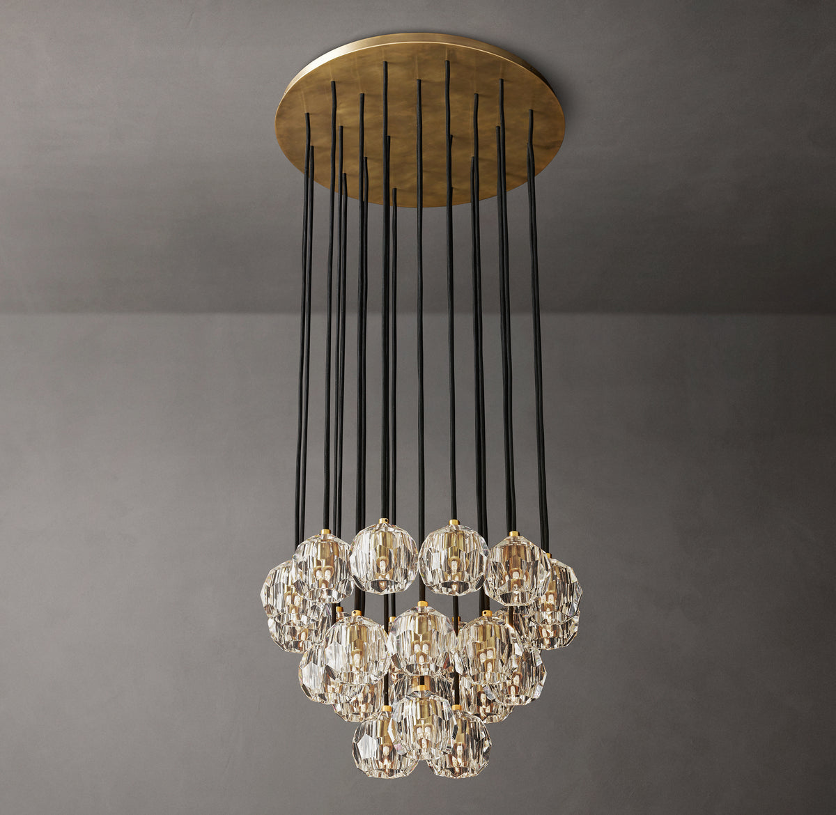 Heritage Boule De Cristal Clear Glass Round Cluster Chandelier, alternate view
