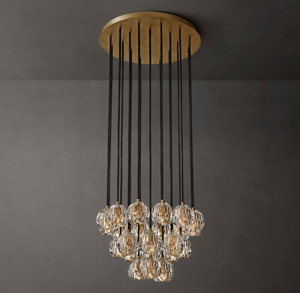 Heritage Boule De Cristal Clear Glass Round Cluster Chandelier