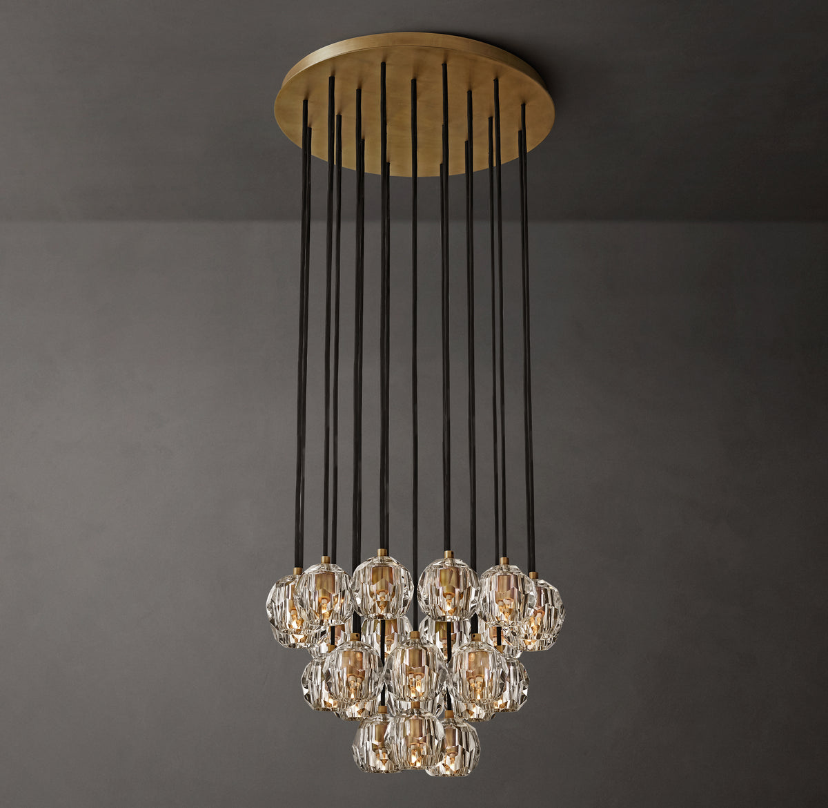 Heritage Boule De Cristal Clear Glass Round Cluster Chandelier