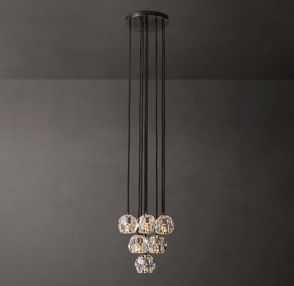 Heritage Boule De Cristal Clear Glass Round Cluster Chandelier