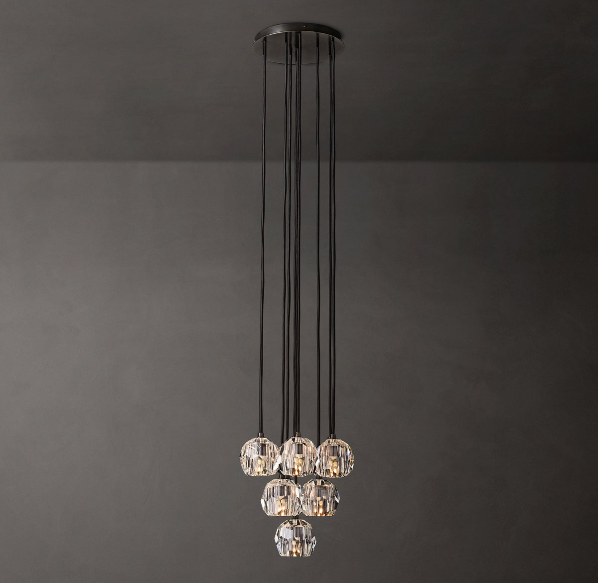 Heritage Boule De Cristal Clear Glass Round Cluster Chandelier