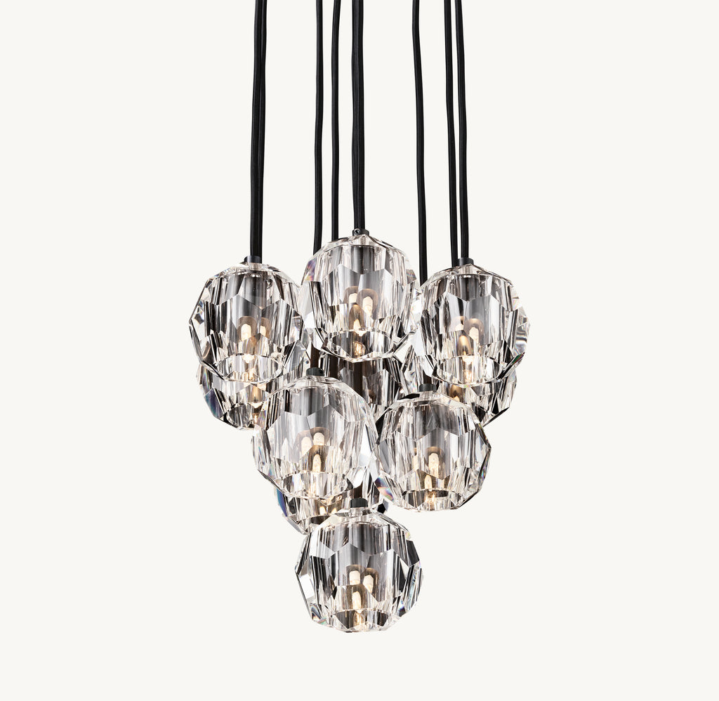 Heritage Boule De Cristal Clear Glass Round Cluster Chandelier, alternate view