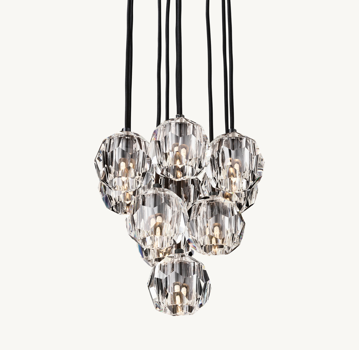 Heritage Boule De Cristal Clear Glass Round Cluster Chandelier, alternate view
