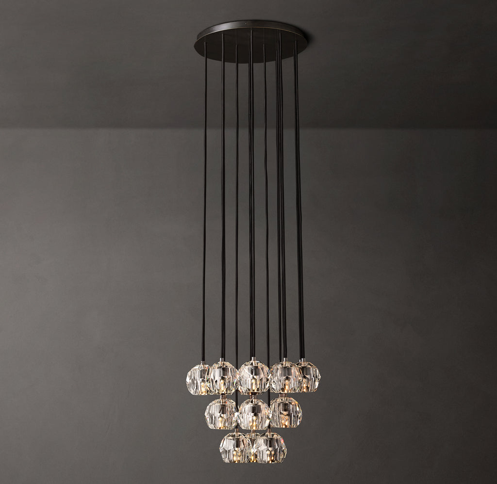 Heritage Boule De Cristal Clear Glass Round Cluster Chandelier