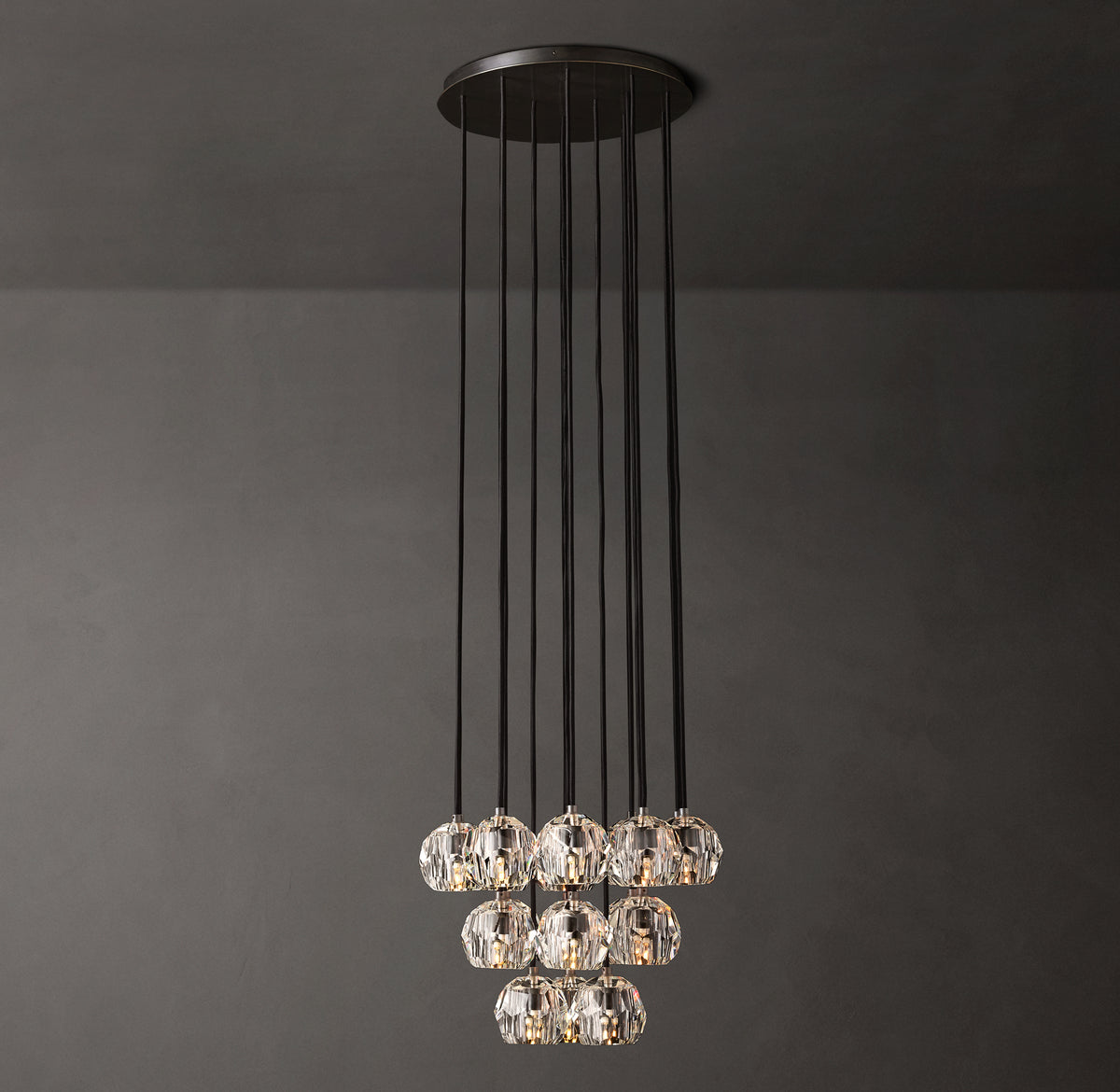 Heritage Boule De Cristal Clear Glass Round Cluster Chandelier