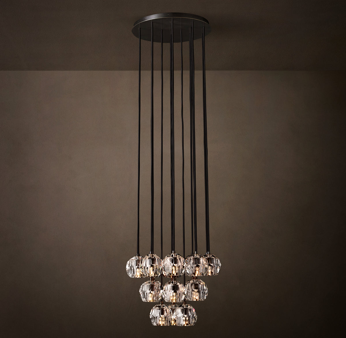 Heritage Boule De Cristal Clear Glass Round Cluster Chandelier, alternate view