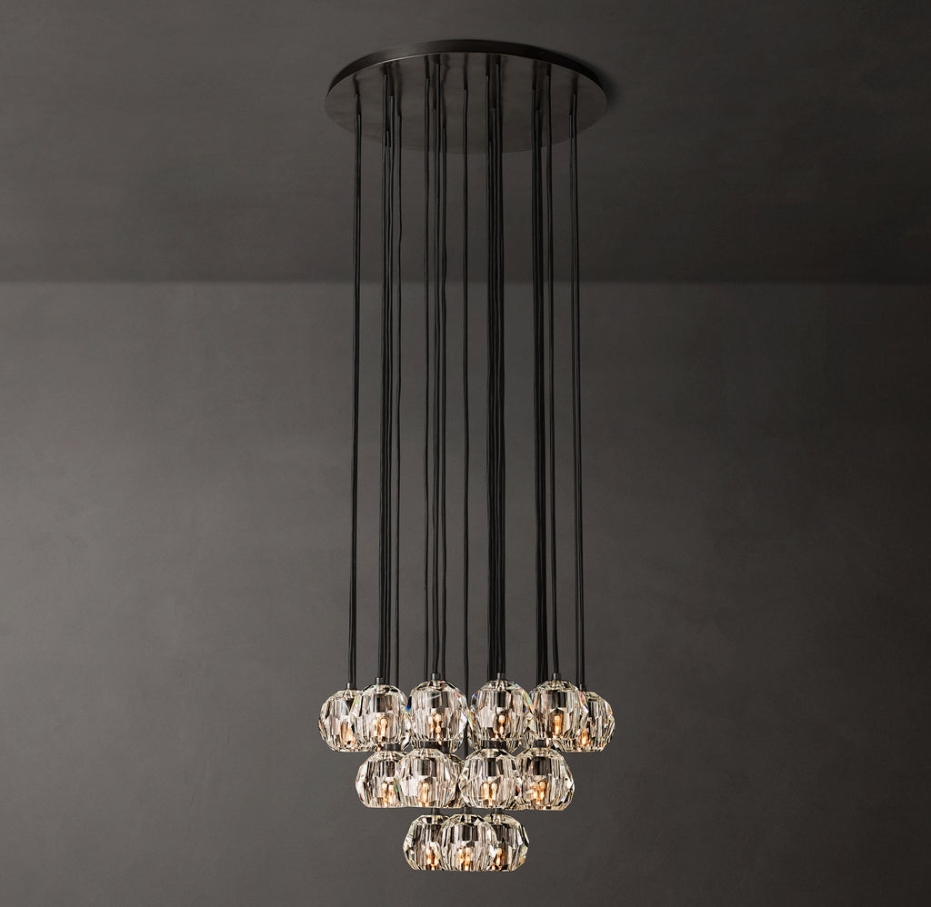 Heritage Boule De Cristal Clear Glass Round Cluster Chandelier