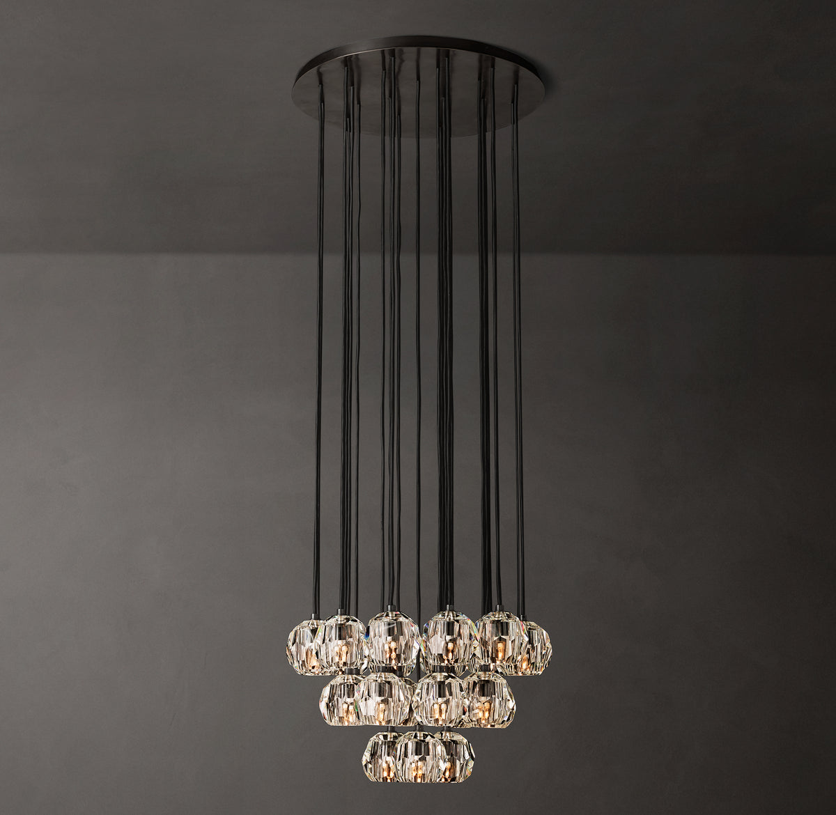 Heritage Boule De Cristal Clear Glass Round Cluster Chandelier