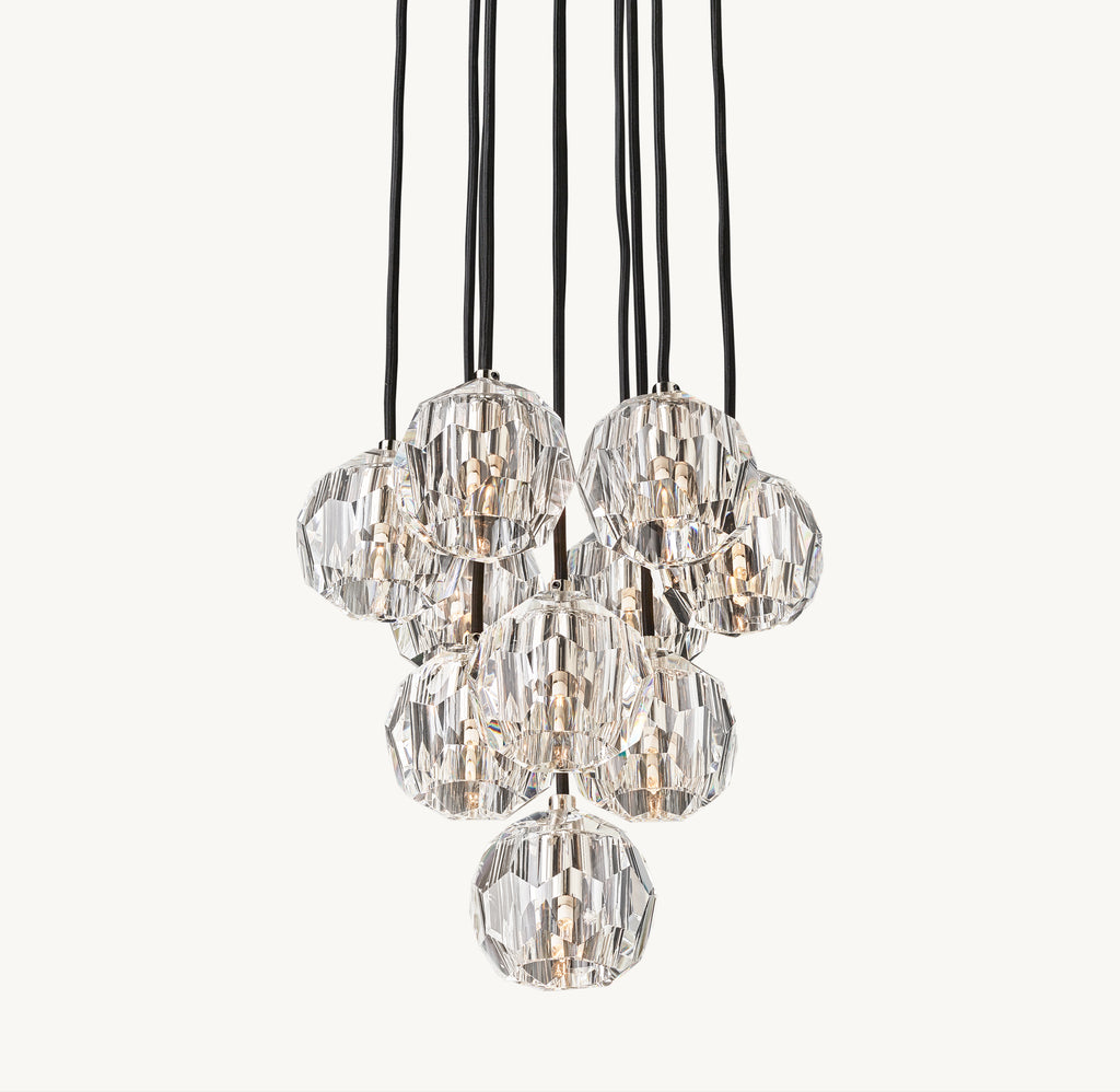 Heritage Boule De Cristal Clear Glass Round Cluster Chandelier, alternate view