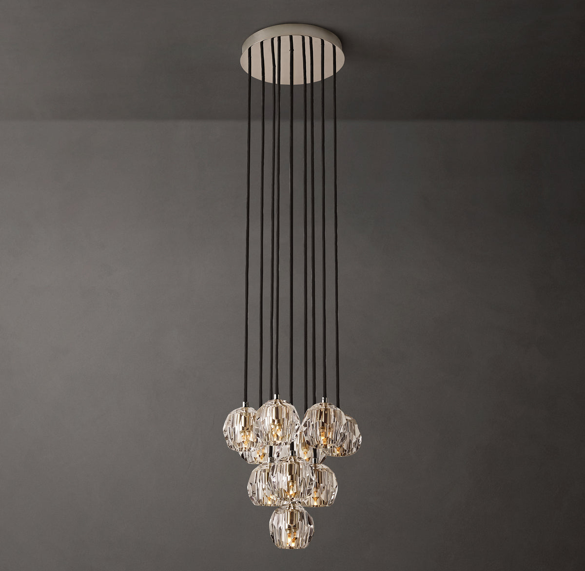 Heritage Boule De Cristal Clear Glass Round Cluster Chandelier