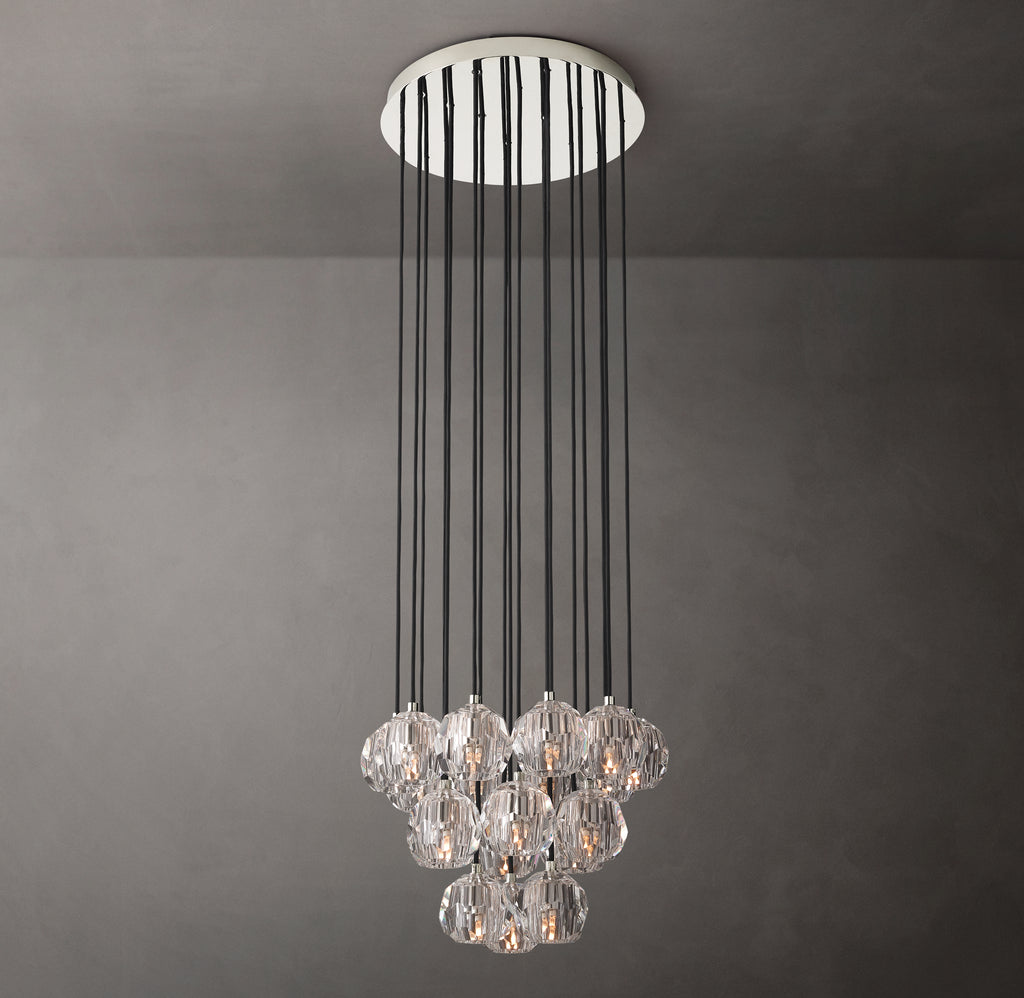 Heritage Boule De Cristal Clear Glass Round Cluster Chandelier, alternate view