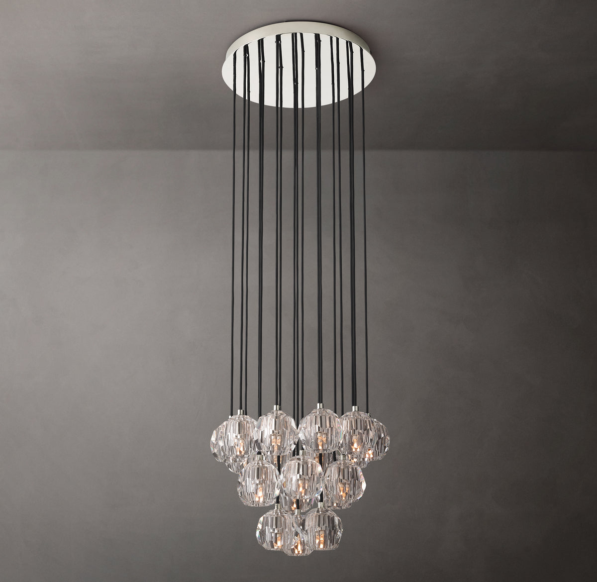 Heritage Boule De Cristal Clear Glass Round Cluster Chandelier, alternate view