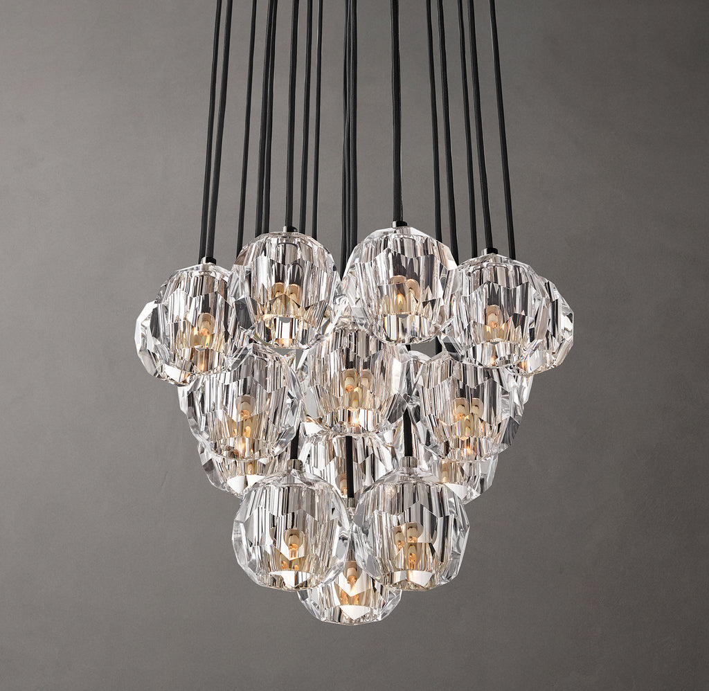 Heritage Boule De Cristal Clear Glass Round Cluster Chandelier – 19"