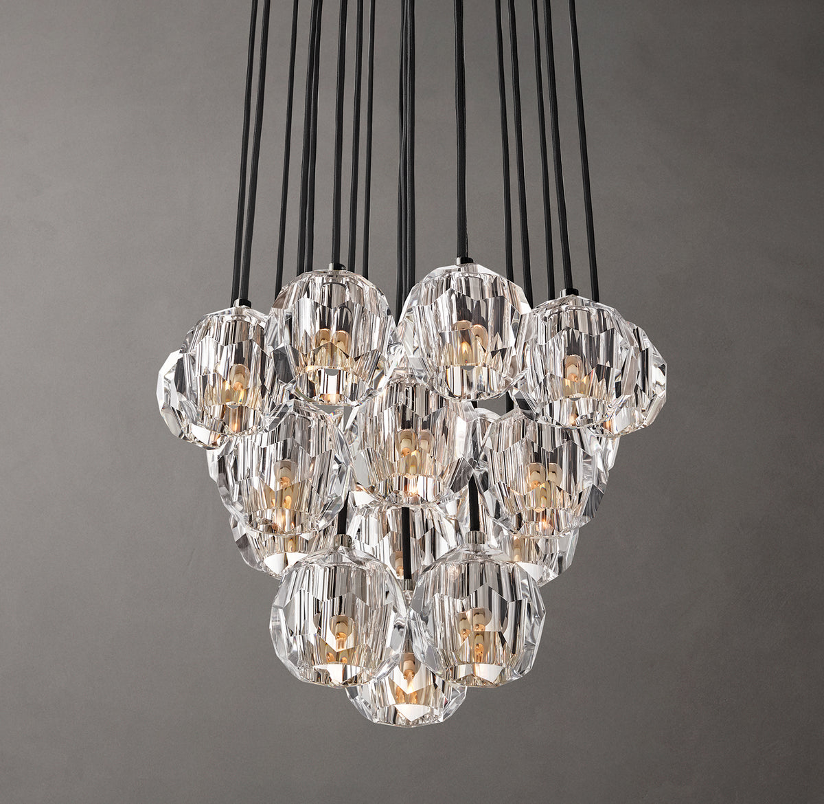 Heritage Boule De Cristal Clear Glass Round Cluster Chandelier – 19"