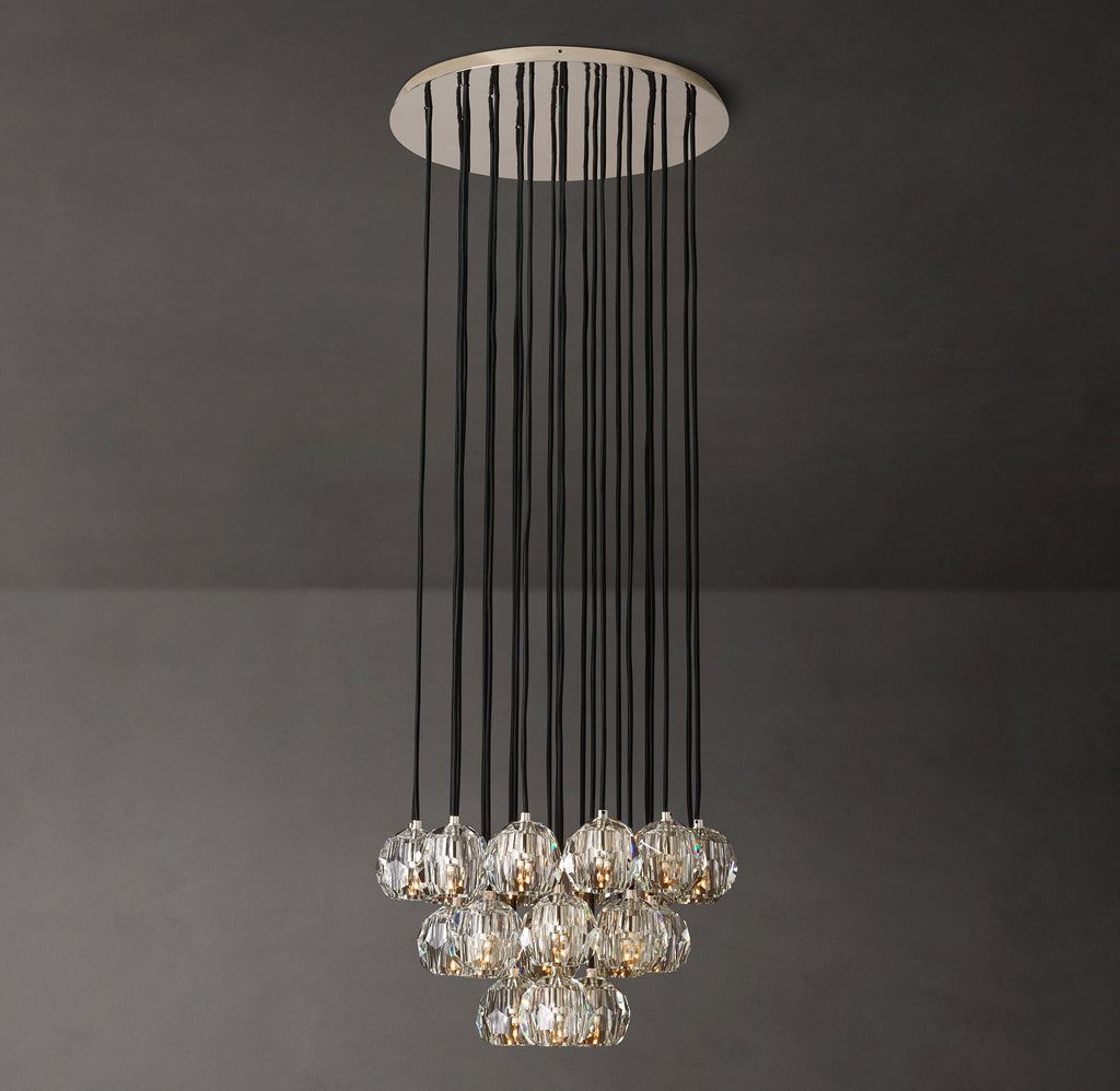 Heritage Boule De Cristal Clear Glass Round Cluster Chandelier